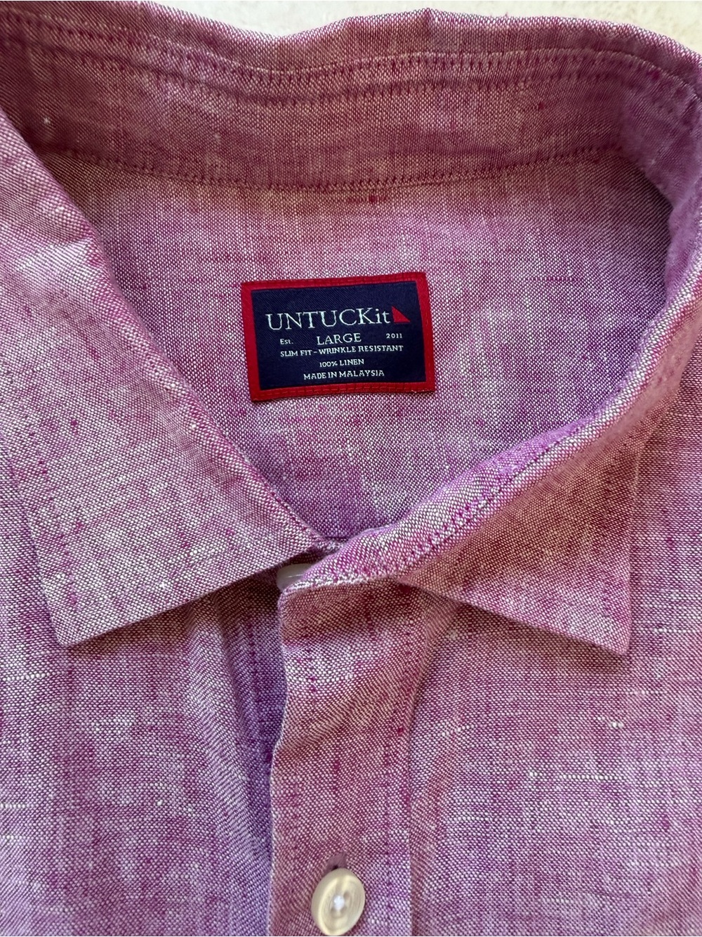 UNTUCKIT Men's Bundle of 2 Linen Long Sleeve Button Up Shirts - Picture 4 of 4
